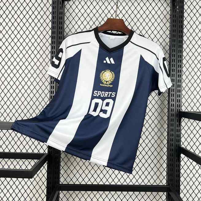 Unisex Light Blue Striped 2026 World Cup Style V-Neck Soccer Jersey 1
