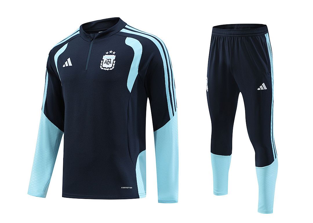 Argentina 2025/26 Blue Half zipper training clothes Kid Size