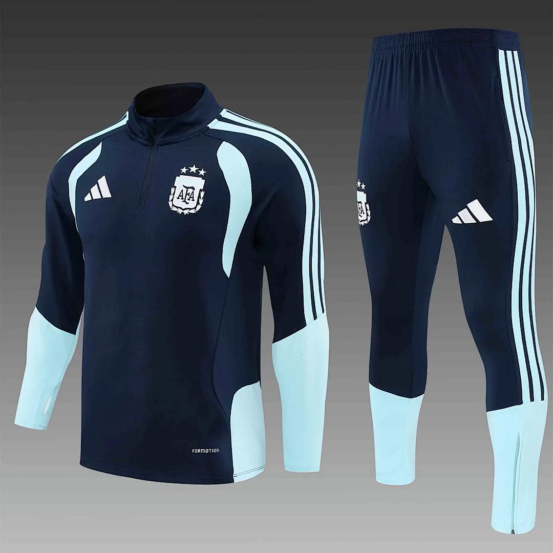 Argentina 2025/26 Blue Half zipper training clothes