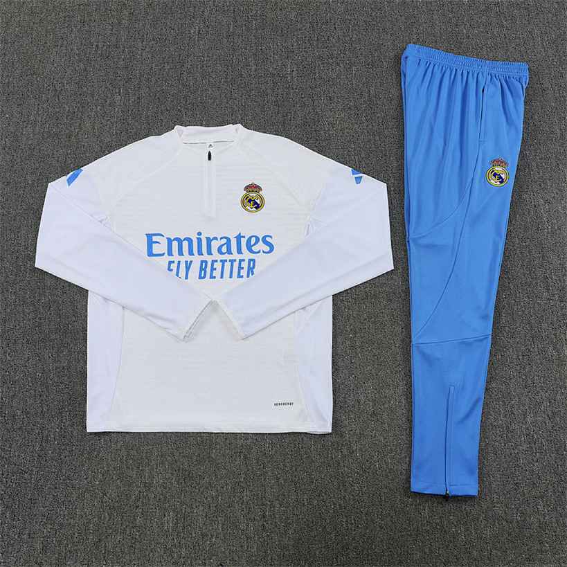 Real Madrid 2025/26 Whie Half zipper Training Suit S-2XL