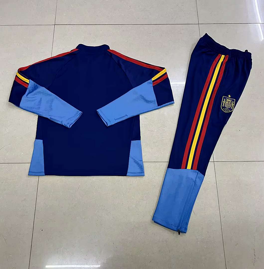 Spain 2025/26 blue Half zipper training clothes