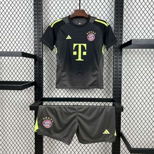25-26 Bayern Munich Black Goalkeeper Kids Kit