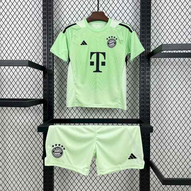 25-26 Bayern Munich Green Goalkeeper Kids Kit
