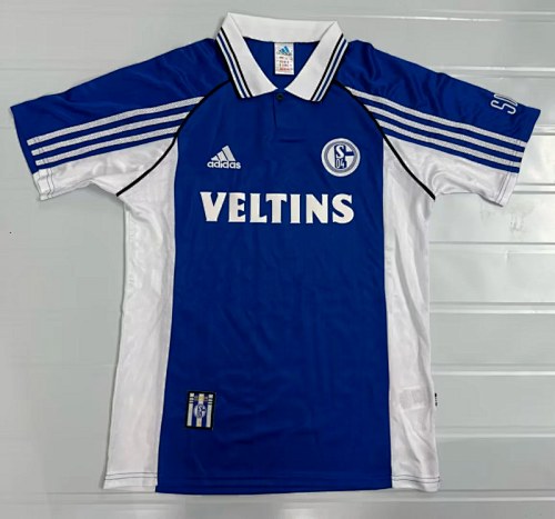 98-00 Schalke 04 home retro soccer jersey size S-2XL