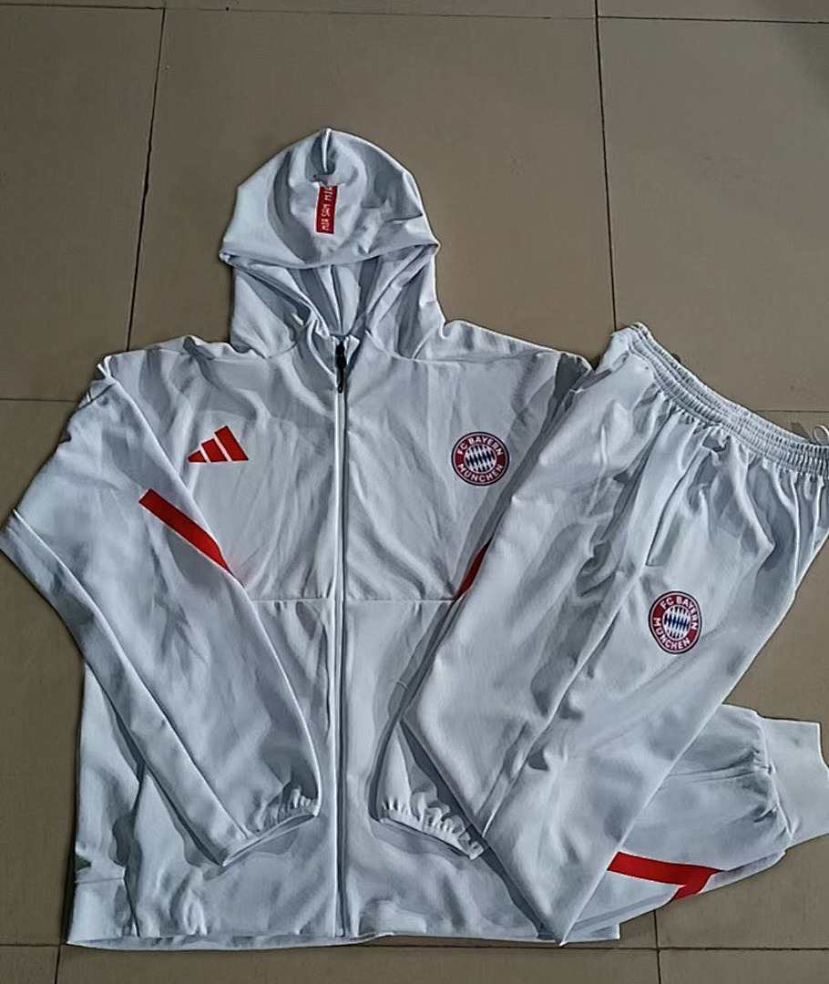 Bayern München 2025/26 White Hoodie Suit S-2XL
