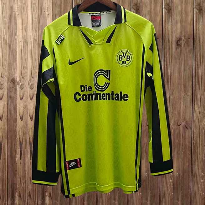 Retro Borussia Dortmund 1996/97 Home Long Sleeves Jersey