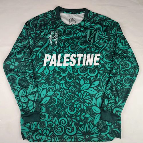25-26 Palestino special version green long sleeves soccer jersey