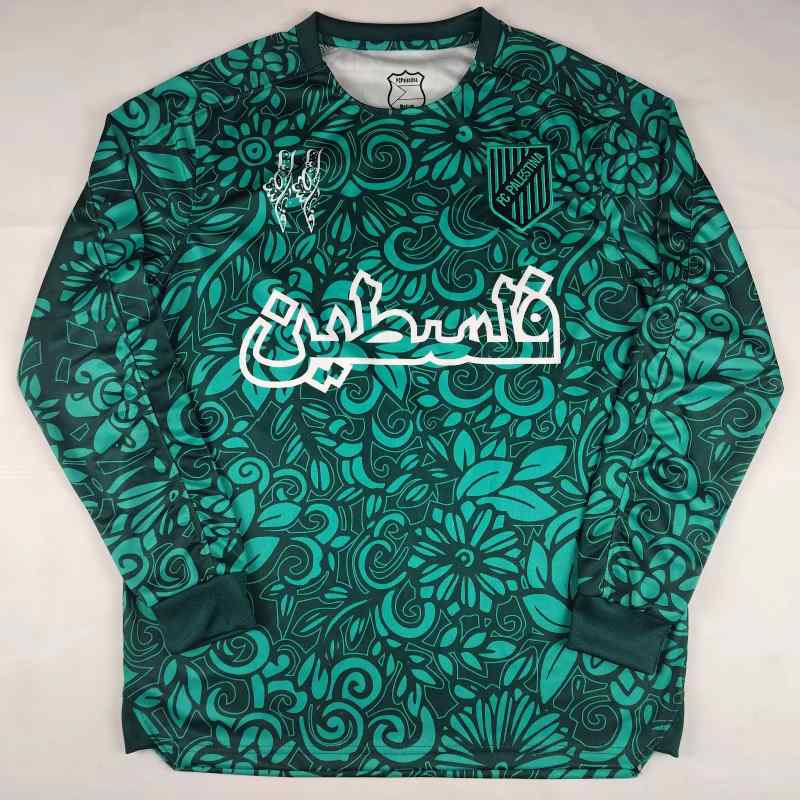 25-26 Palestino special version green long sleeves soccer jersey