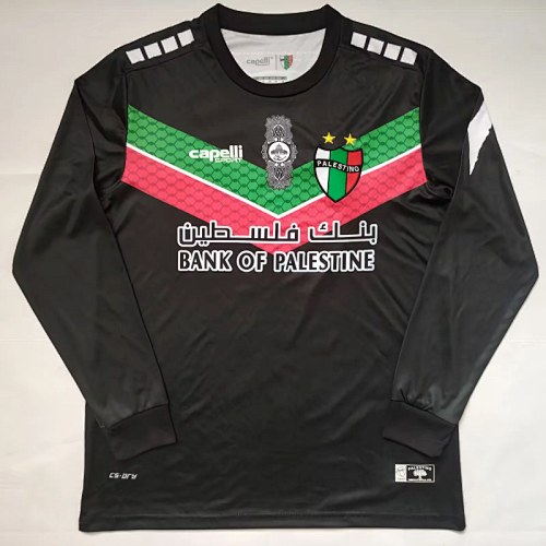Retro Palestino CD 2022/23 Black Long Sleeve soccer jersey size S-2XL