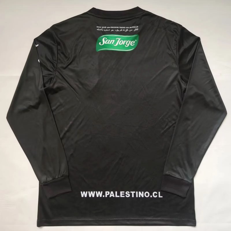 Retro Palestino CD 2022/23 Black Long Sleeve soccer jersey size S-2XL