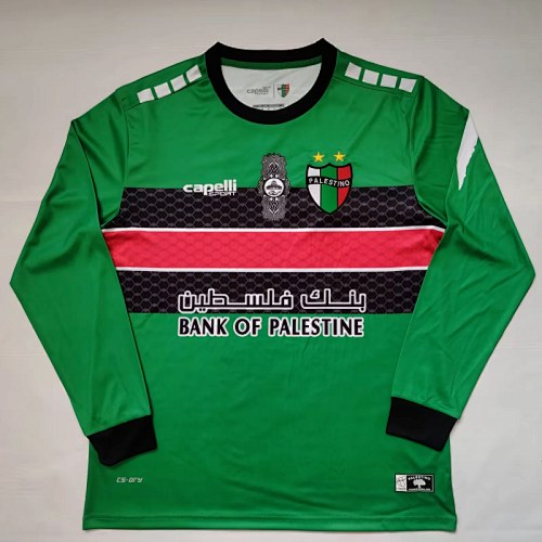 Retro Palestino CD 2022/23 Green Long Sleeve soccer jersey size S-2XL