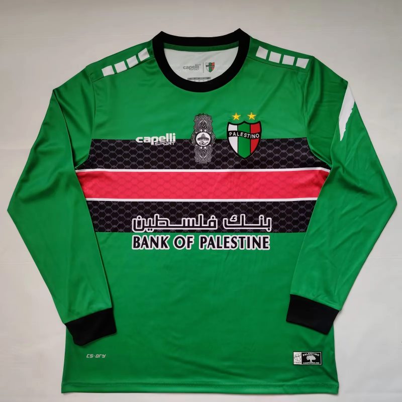 Retro Palestino CD 2022/23 Green Long Sleeve soccer jersey size S-2XL