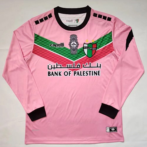 Retro Palestino CD 2022/23 Pink Long Sleeve soccer jersey size S-2XL