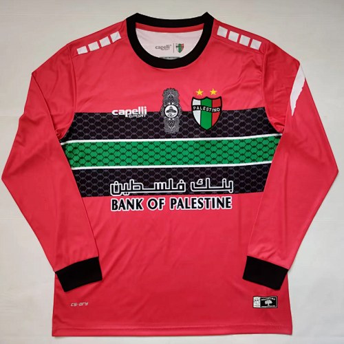 Retro Palestino CD 2022/23 red Long Sleeve soccer jersey size S-2XL