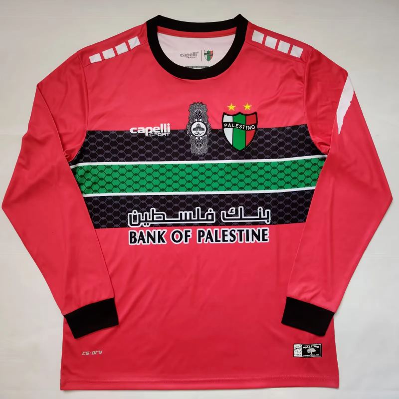 Retro Palestino CD 2022/23 red Long Sleeve soccer jersey size S-2XL
