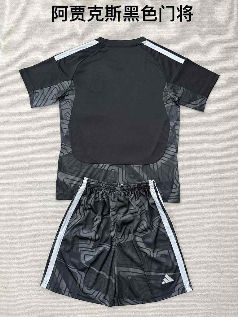 2026/27 Ajax Black Goalkeeper Kids Kit Soccer Jersey 16-28