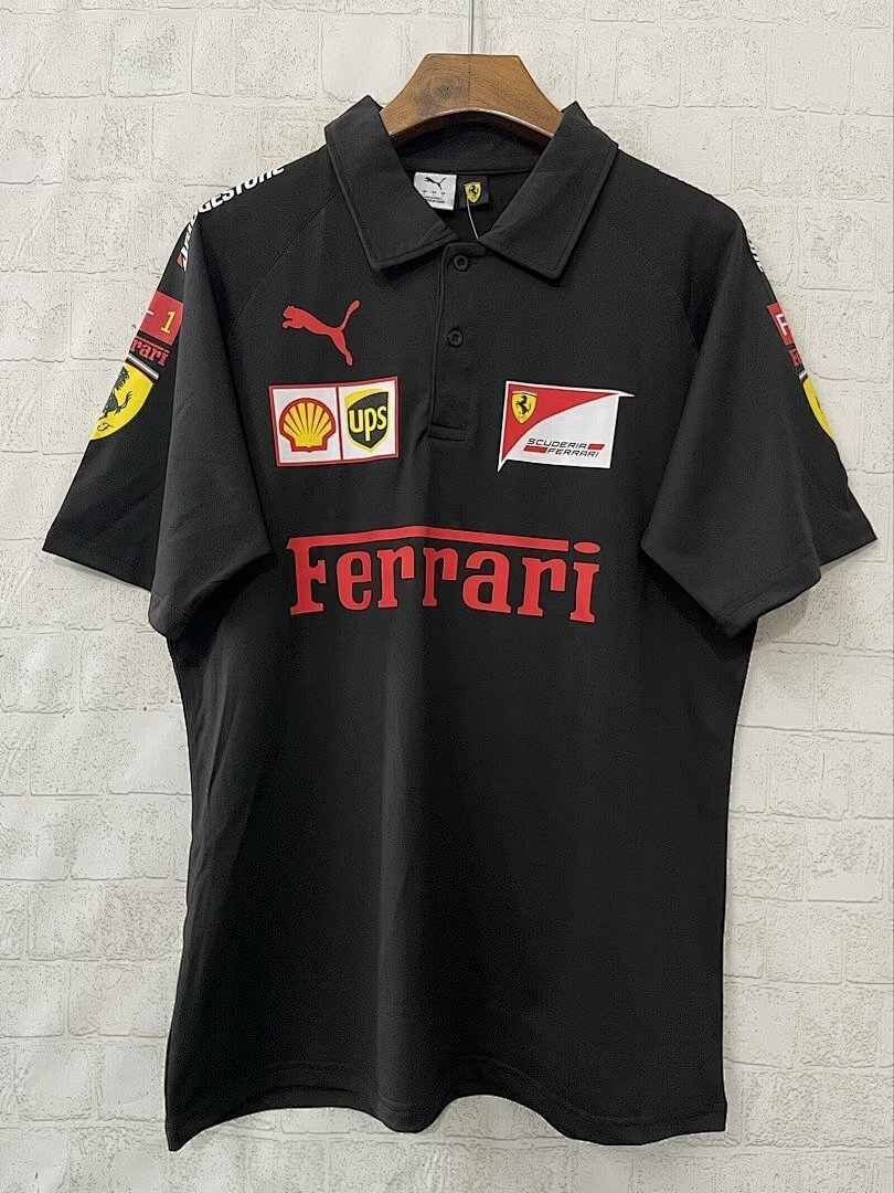 Ferrari 2025 black F1 polo S-3XL