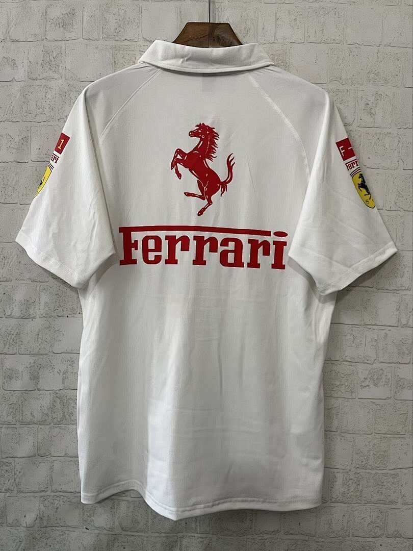Ferrari 2025 white F1 polo S-3XL