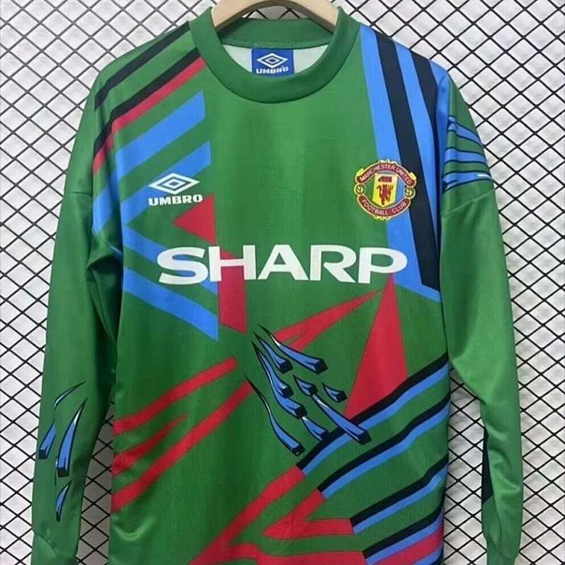92-93 Retro Manchester United Goalkeeper Long Sleeve Kit