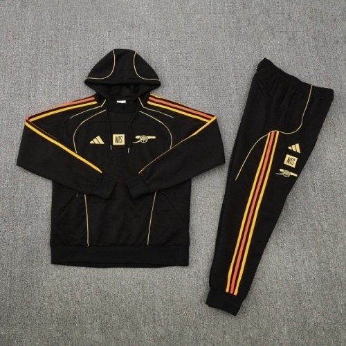 Arsenal 2025/26 Black Hoodie Suit S-2XL