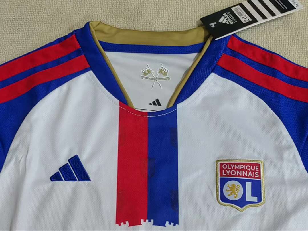 2026/27 Lyon Home Kids Kit Soccer Jersey Size 16-28