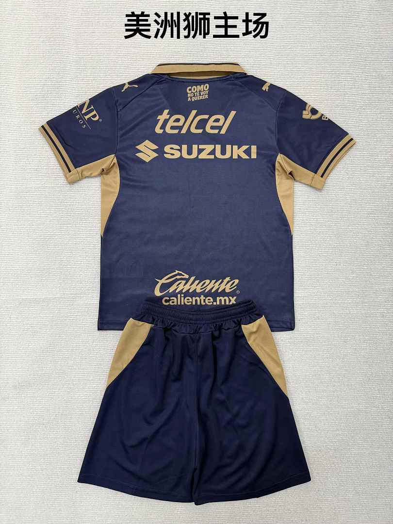 2026/27 Pumas UNAM Home Kids Kit Soccer Jersey Size 16-28