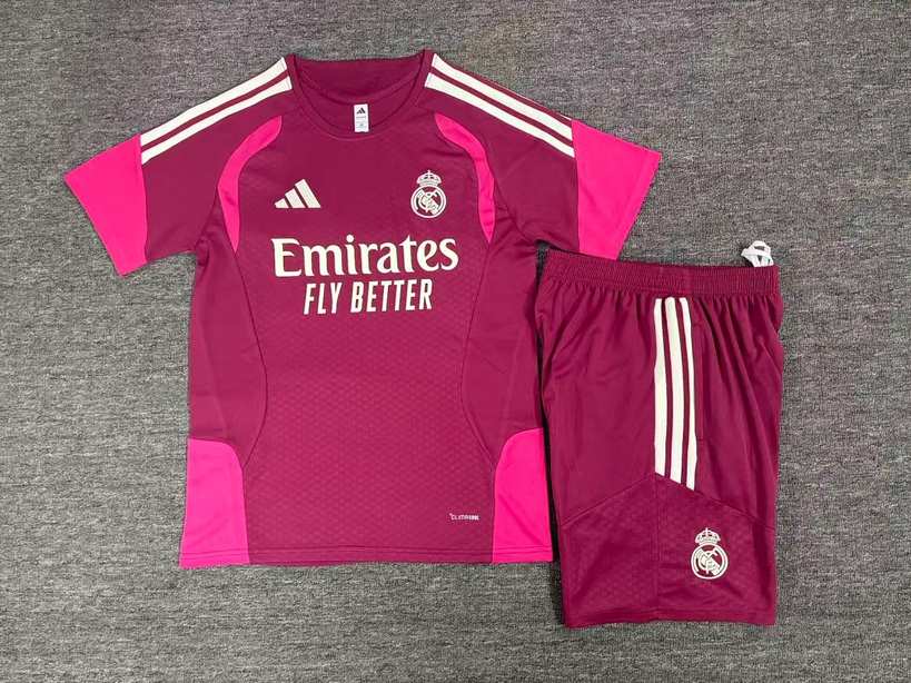 2026/27 Real Madrid Rose Red Training Kids Kit Jersey Size 16-28