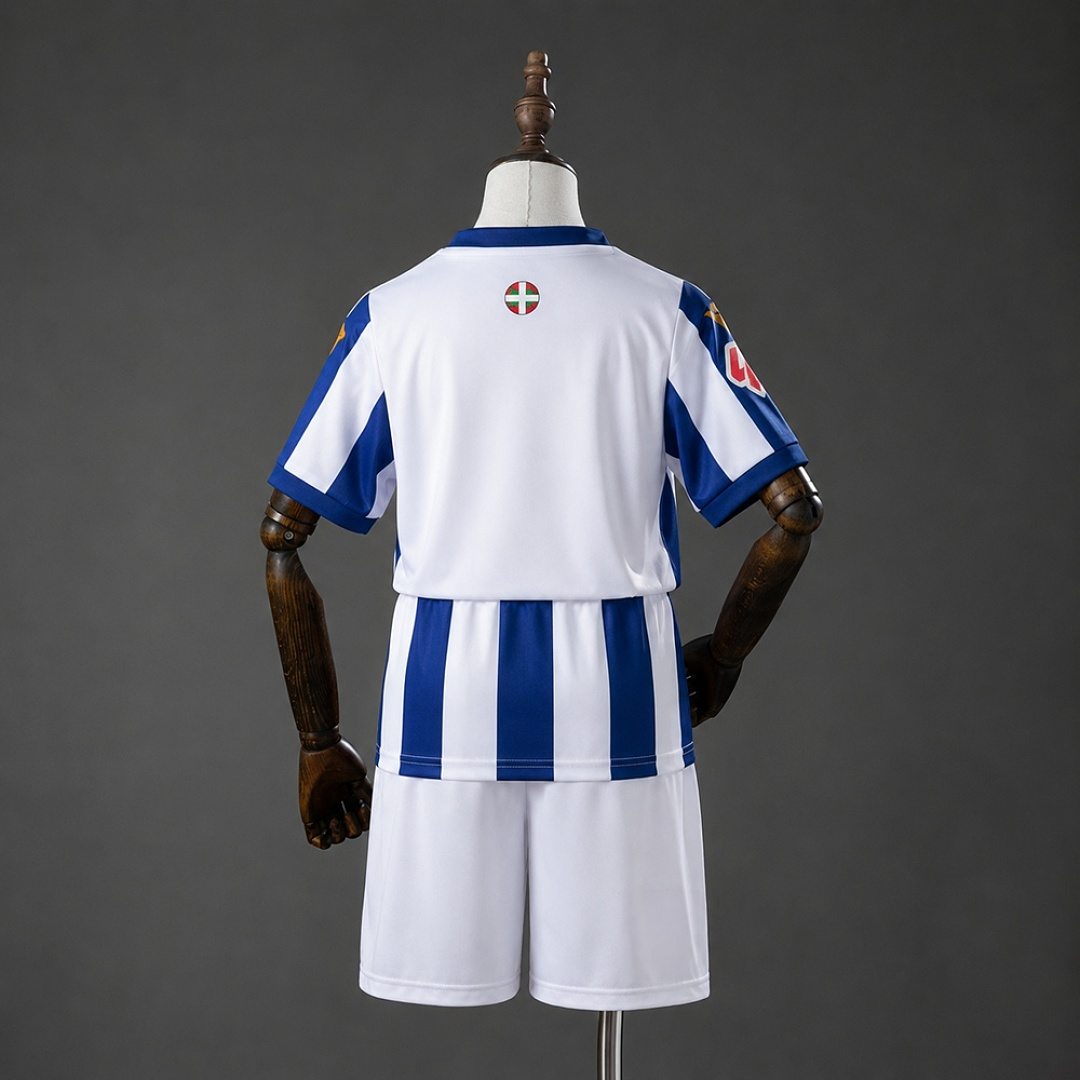 2026/27 Real Sociedad Home Kids Kit Soccer Jersey 16-28