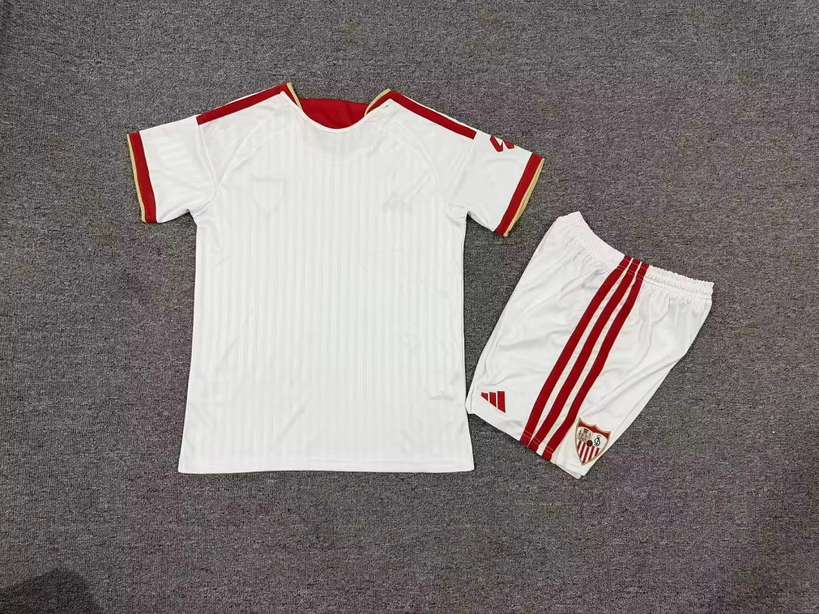 2026/27 Sevilla FC Home Kids Kit Soccer Jersey Size 16-28