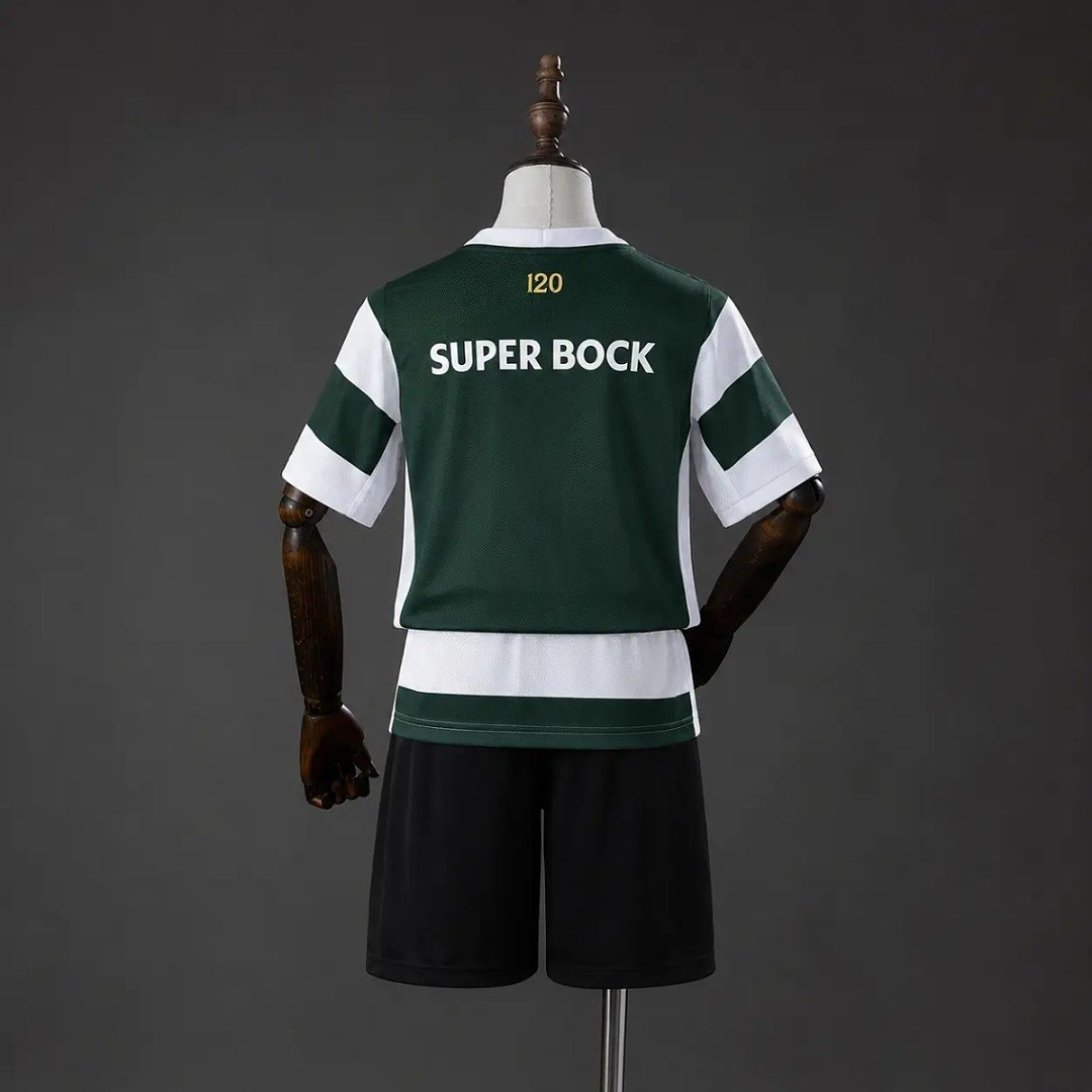 2026/27 Sporting Lisbon Home Kids Kit Soccer Jersey 16-28