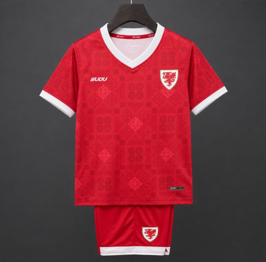 2026/27 Wales Home Kids Kit Soccer Jersey 16-28