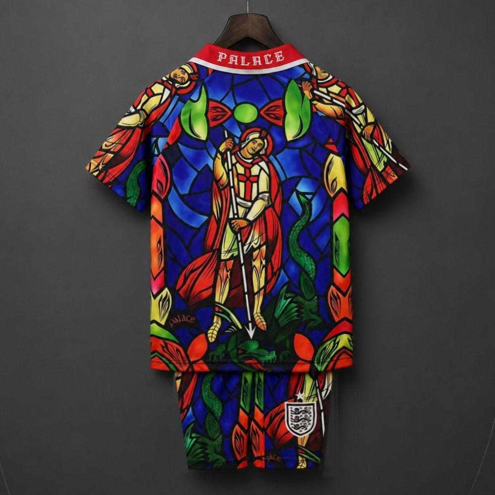 2026 England x Palace Skateboards St. George Dragon Kids Jersey Size 16-28