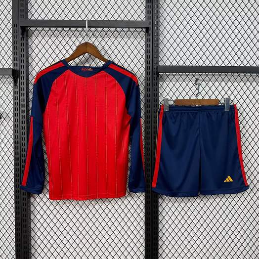 2026 Kids Spain Home Long Sleeve Kit World Cup