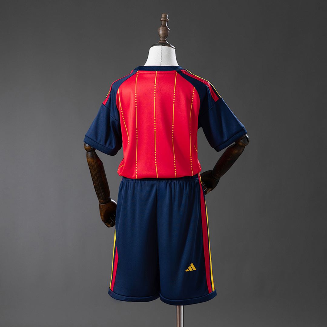 2026 Spain World Cup Home Final Game Kids Soccer Jersey Size 16-28