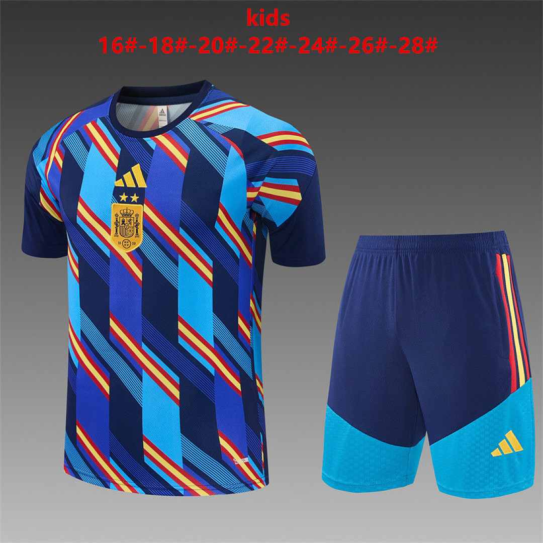 2026 Spain World Cup Two-Star Camo Edition Kids Soccer Jersey 16-28