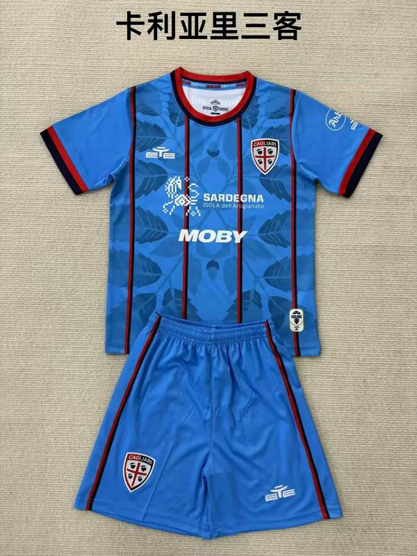 25-26 Cagliari Calcio third kid kit size 16-28