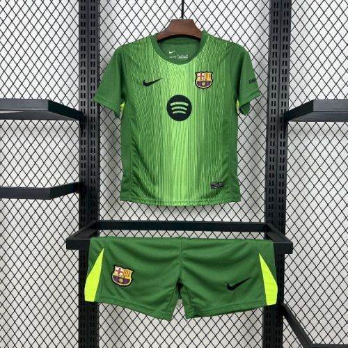 Barcelona 2025/26 Green Goalkeeper Kids Kit
