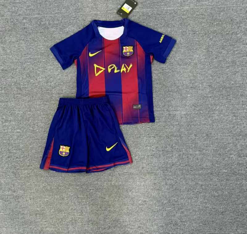 Barcelona 2025/26 Home kid kit With New Sponsor 16-28
