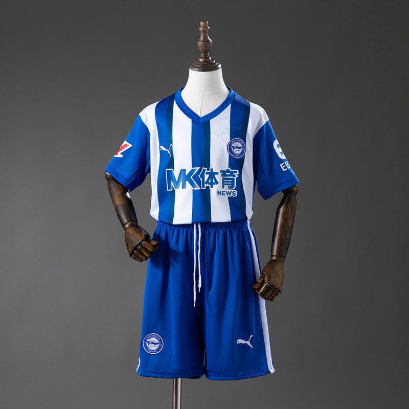 Deportivo Alavés 2025/26 Home kids soccer jerseys