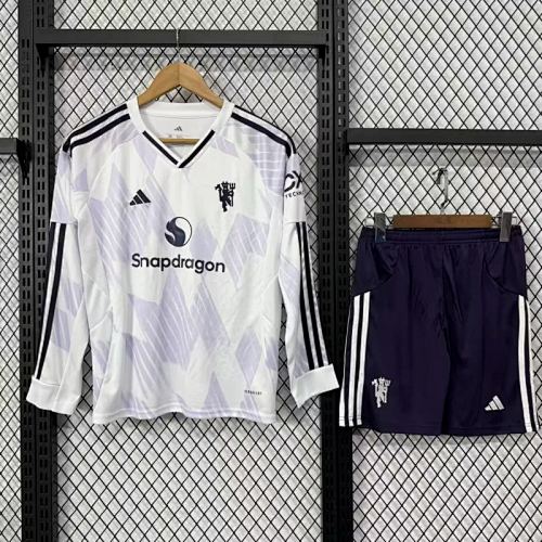 Manchester united 2025/26 Away long sleeve Kids Kit