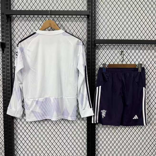 Manchester united 2025/26 Away long sleeve Kids Kit