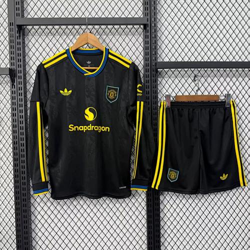 Manchester united 2025/26 Third Away long sleeve Kids Kit