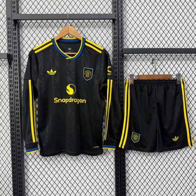 Manchester united 2025/26 Third Away long sleeve Kids Kit