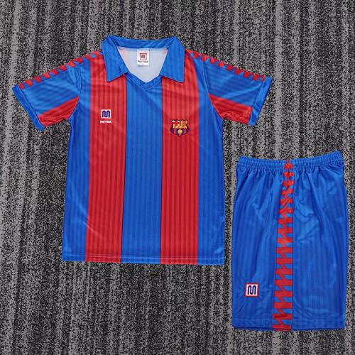 Retro Barcelona 1991/92 home kid kit soccer jerseys