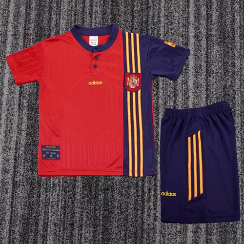 Retro Spain 1996 home kids Soccer jersey