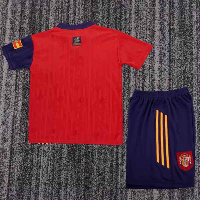 Retro Spain 1996 home kids Soccer jersey