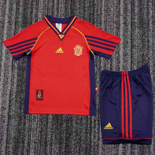 Retro Spain 1998/99 home kids Soccer jersey