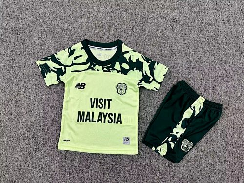 kids kit Cardiff City 2025/26 Away soccer jersey size 16-28