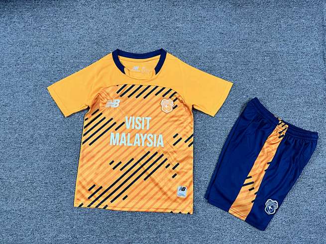 kids kit Cardiff City 2025/26 Third Away soccer jersey size 16-28