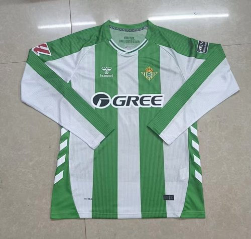 Real Betis 2025/26 Home Long Sleeve Soccer Jersey Size S -2XL